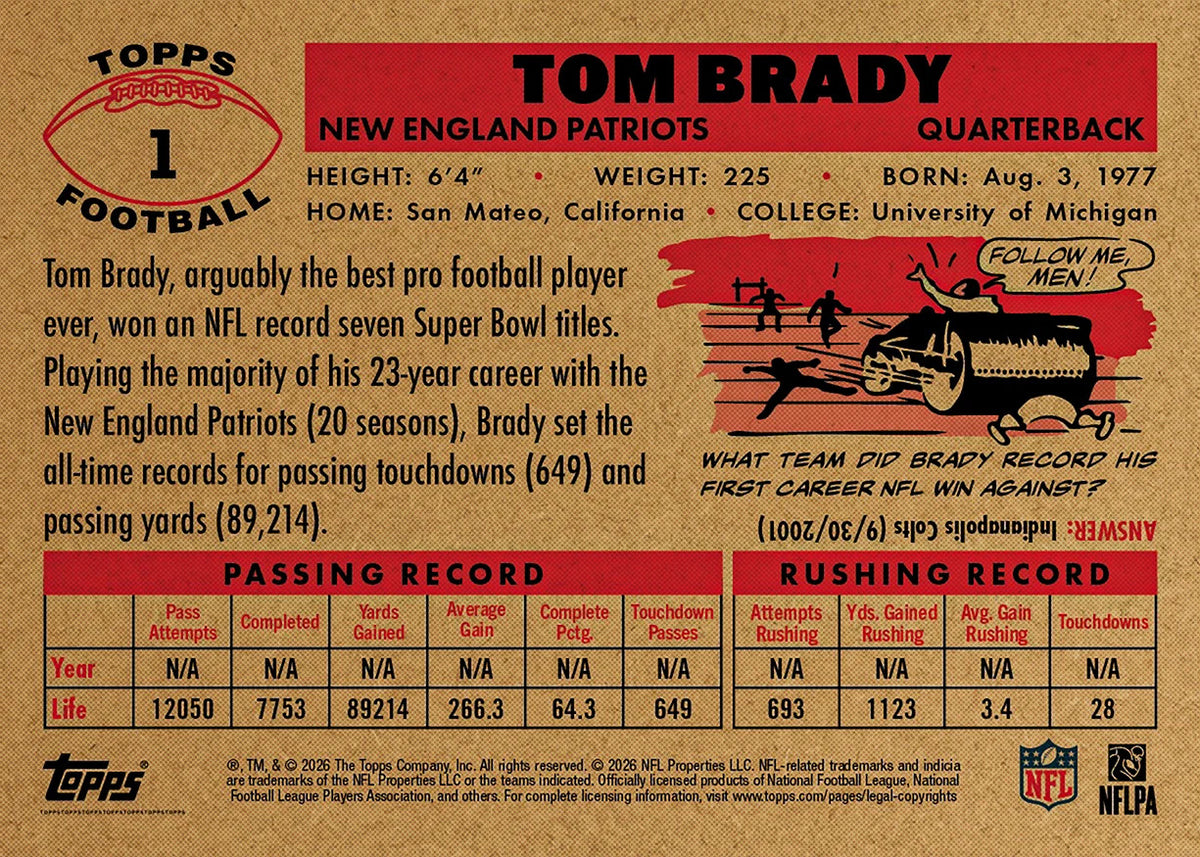 Tom Brady - 2026 NFL Living Set® - Card 1